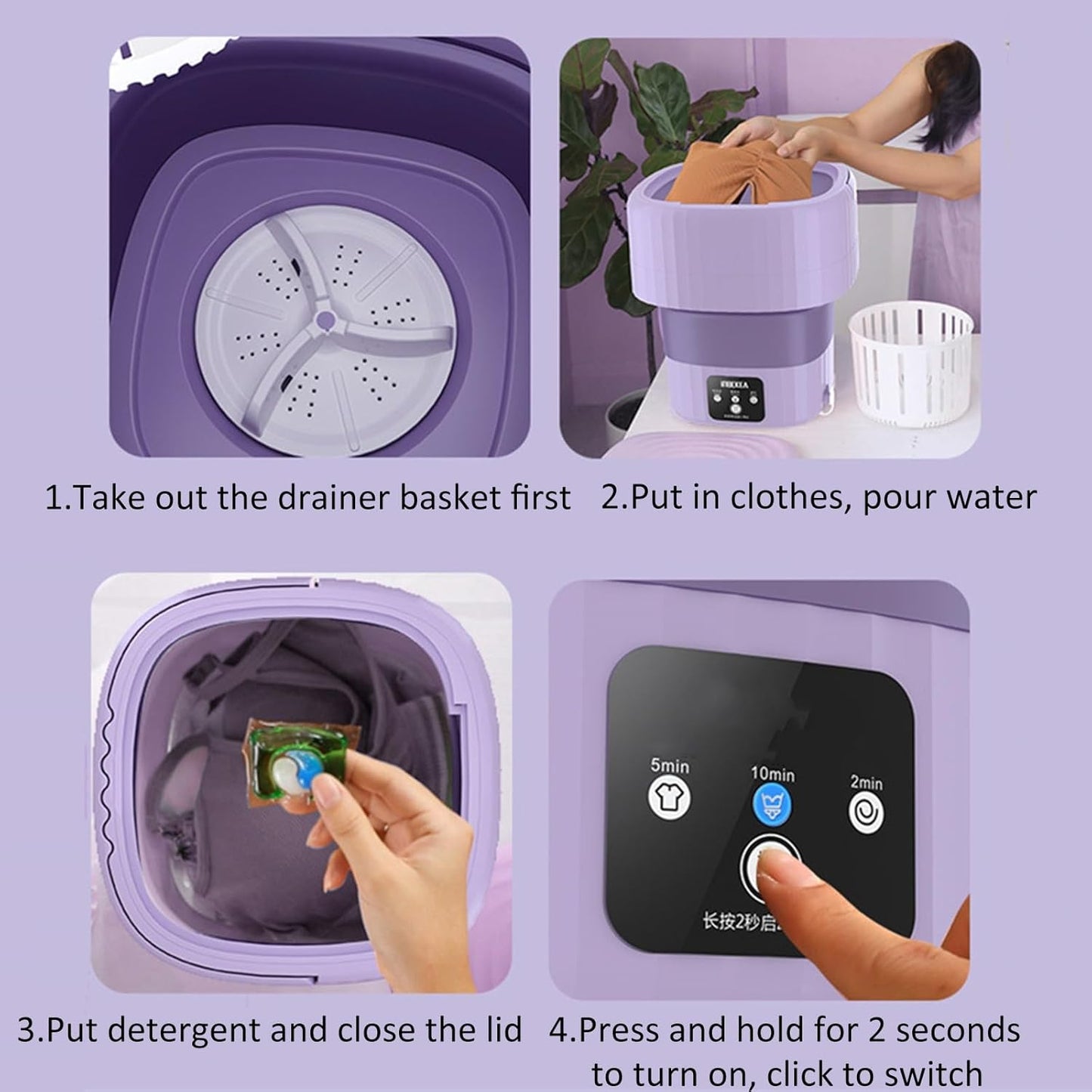 Foldable Mini Laundry Machine